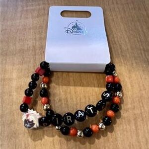Disney Pirates of the Caribbean Beaded Friendship Bracelet Set - Black & Red